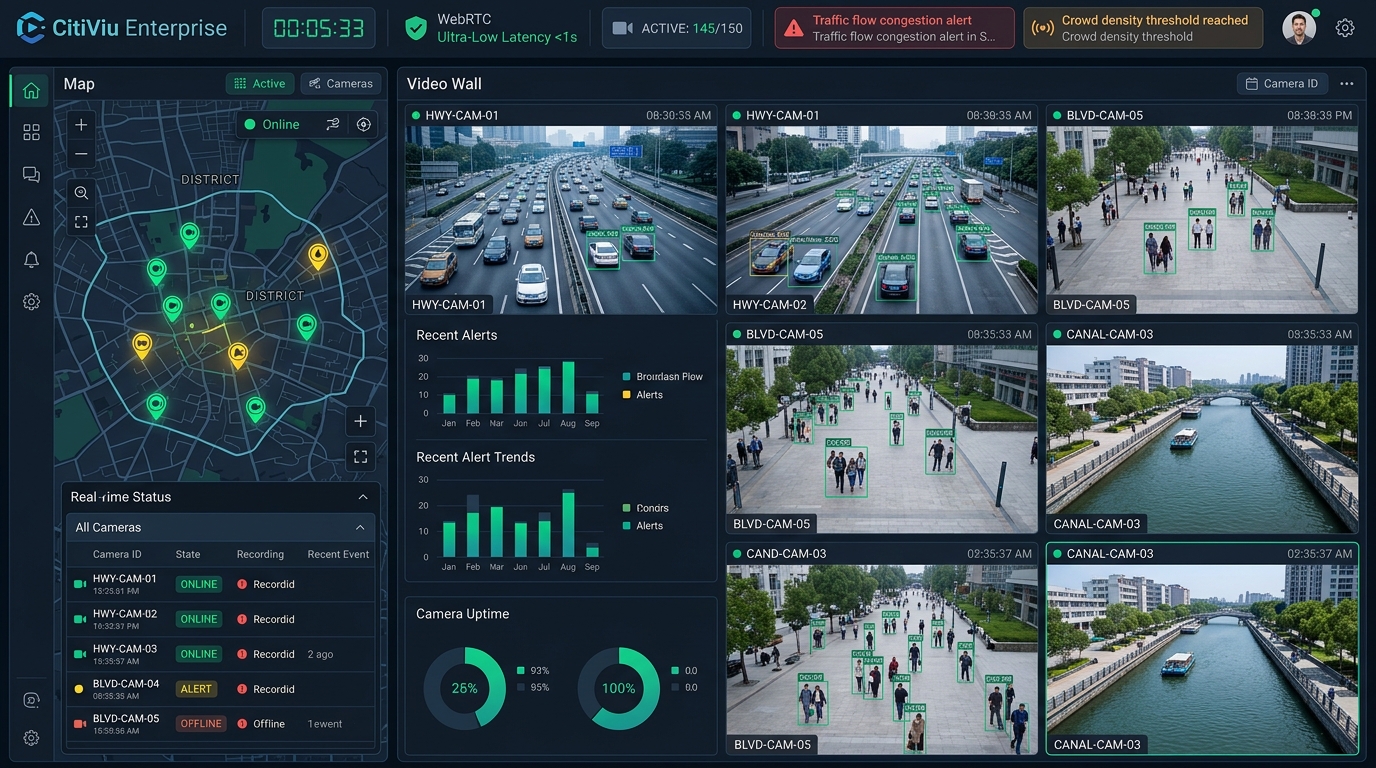 CitiViu Enterprise Dashboard Antarmuka War Room